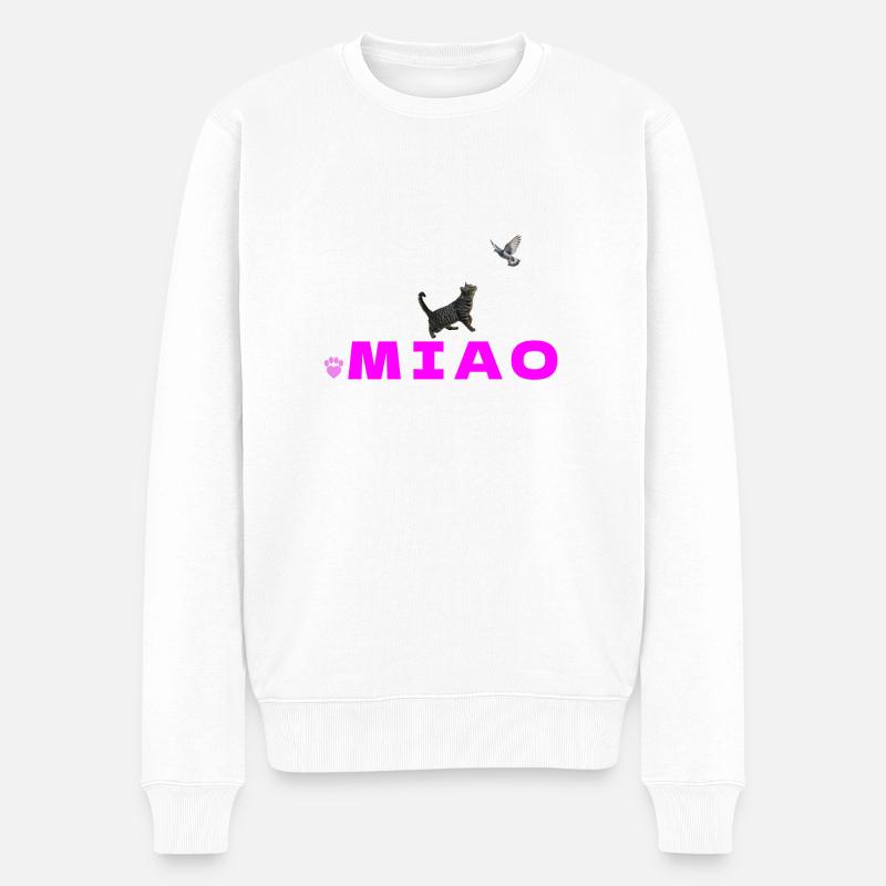 Miaulement Aérien - Männer Premium Bio Pullover - Weiß