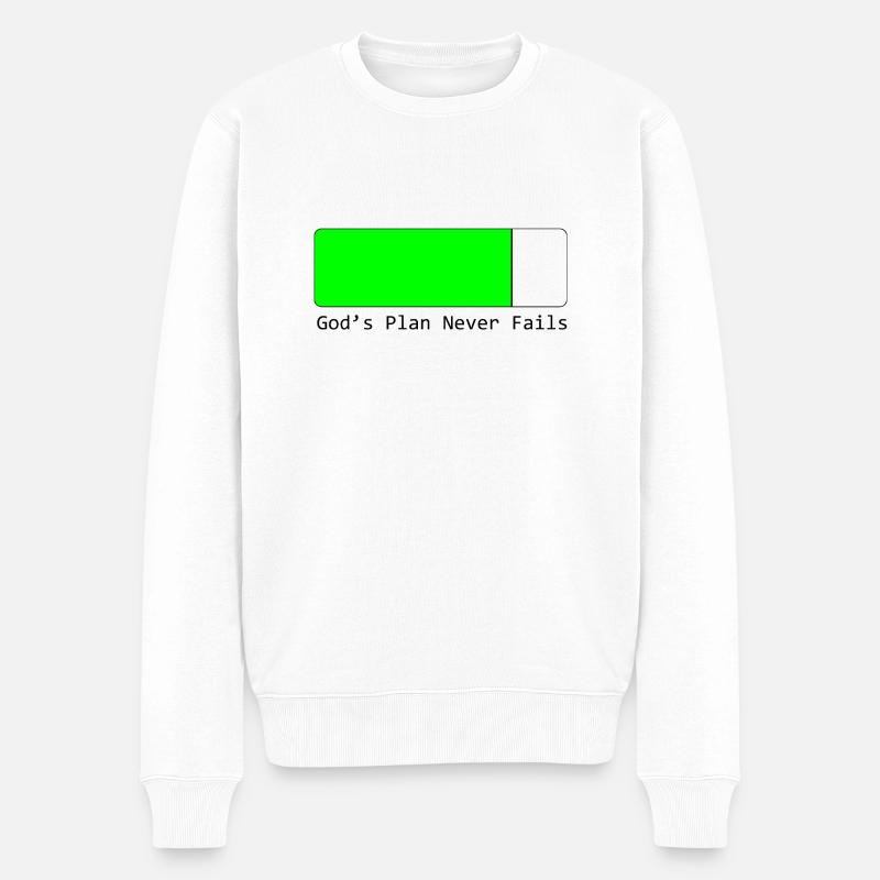 Les Plans de Dieu n' échouent jamais - Pull Premium bio Homme - blanc