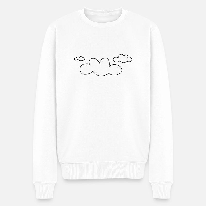 open_clouds - Männer Premium Bio Pullover - Weiß