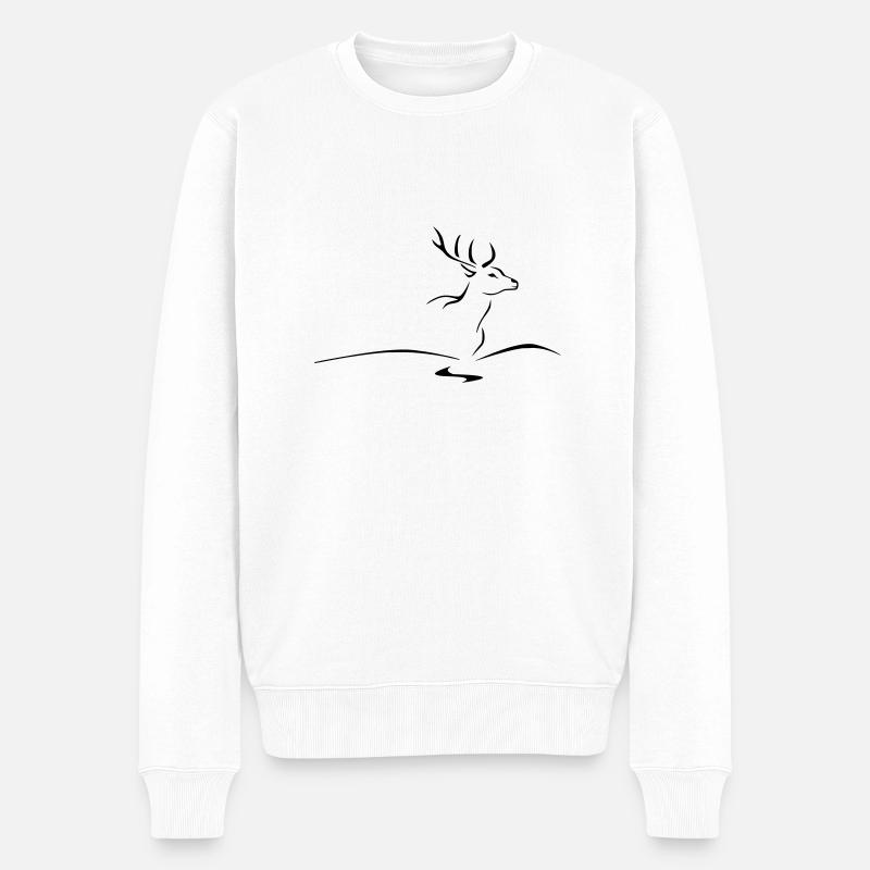 Jagd Schnitzerei Peter - Männer Premium Bio Pullover - Weiß