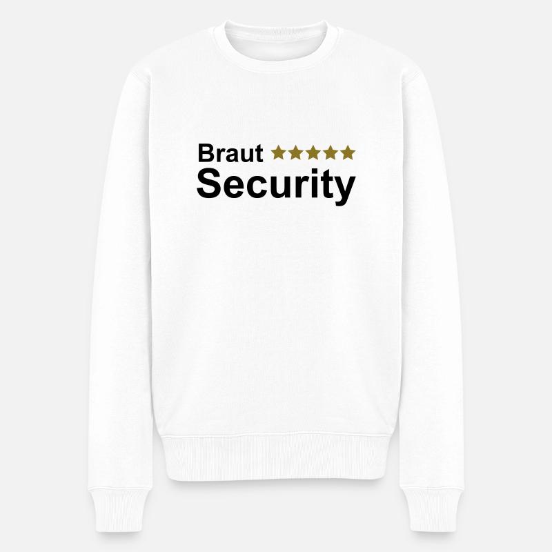 Braut Security Junggesellin Abschied - Männer Premium Bio Pullover - Weiß