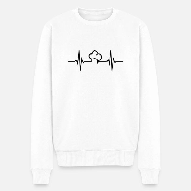 Puls - Koch - Männer Premium Bio Pullover - Weiß