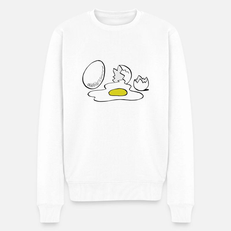 Eier - Männer Premium Bio Pullover - Weiß