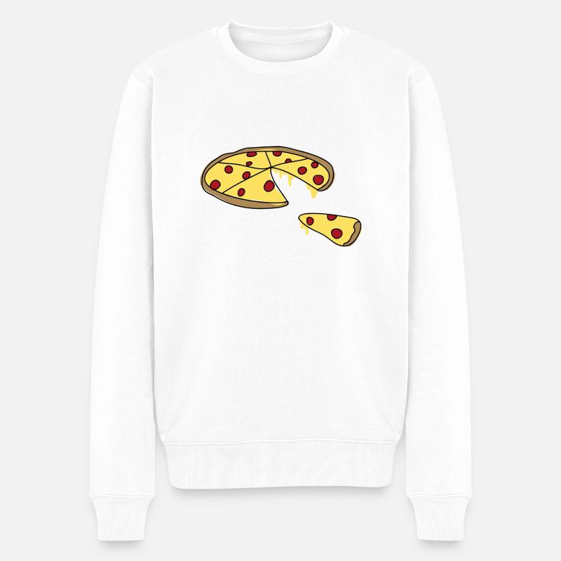 Pizza - Männer Premium Bio Pullover - Weiß