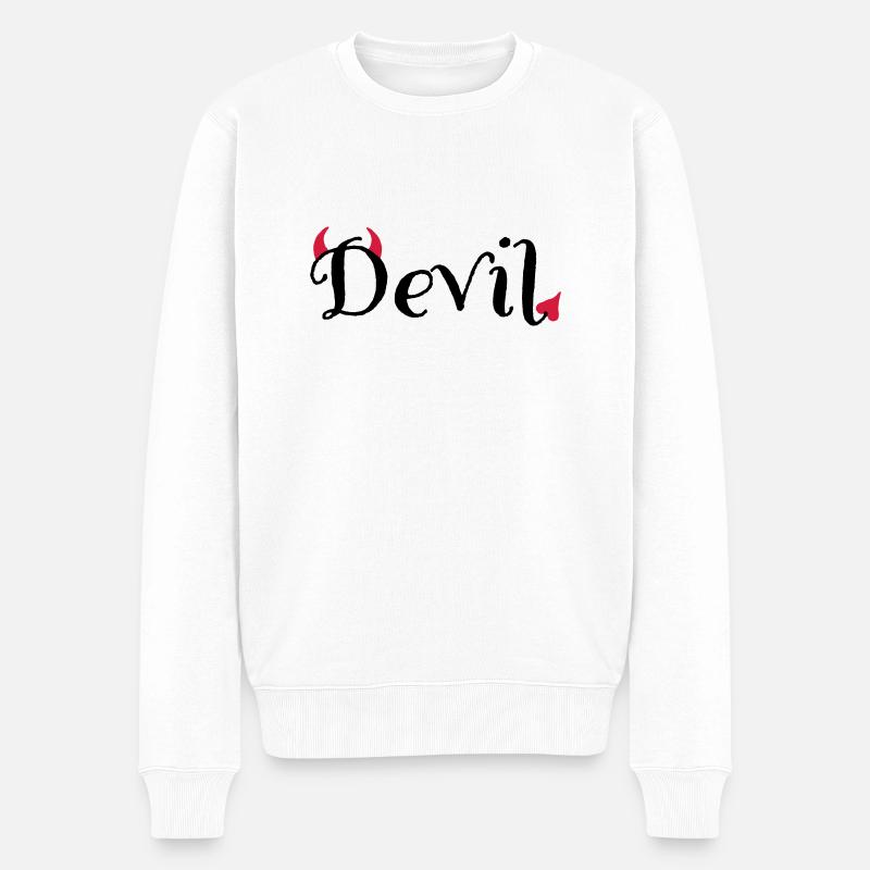6061912 118998807 Devil - Männer Premium Bio Pullover - Weiß