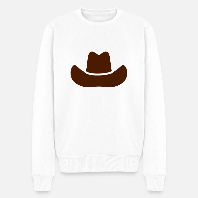 Cowboyhut Geschenk - Männer Premium Bio Pullover - Weiß