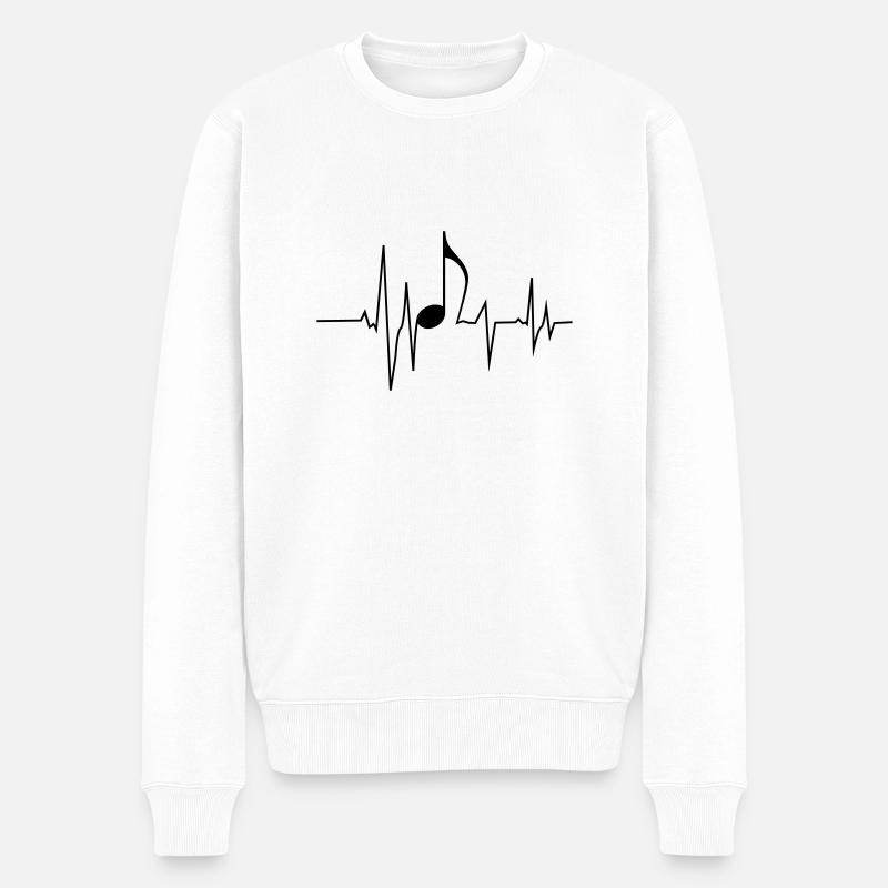 Fréquence musicale - Pull Premium bio Homme - blanc