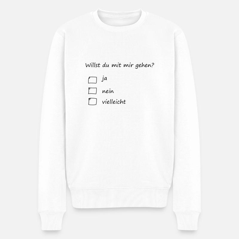 willststdumitmirgehen - Pull Premium bio Homme - blanc