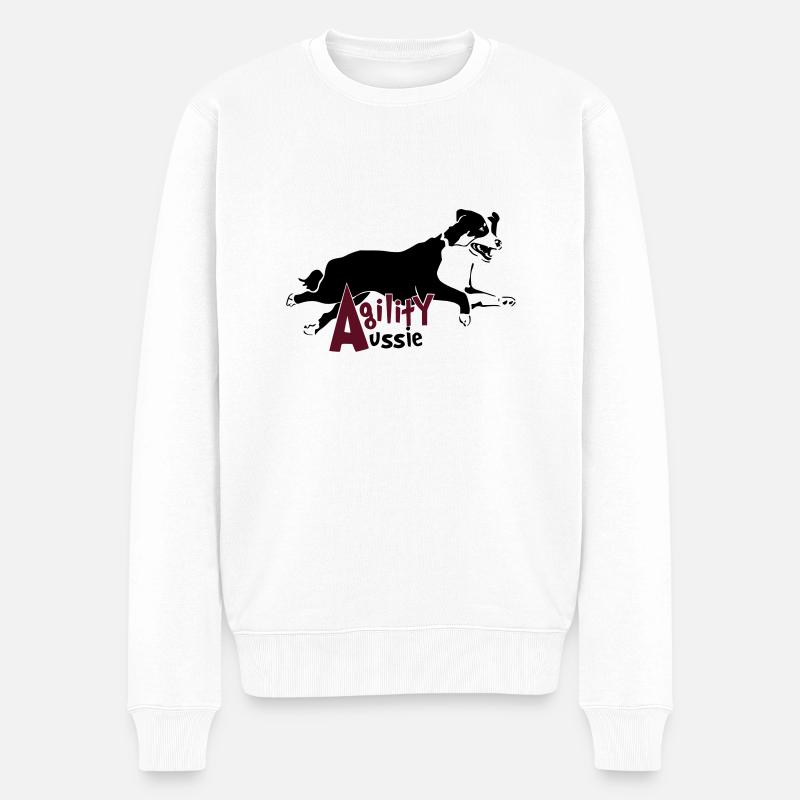 Agility Aussie - Männer Premium Bio Pullover - Weiß