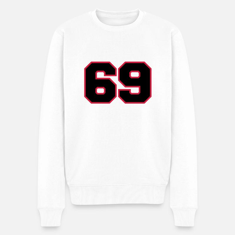 number69 - Männer Premium Bio Pullover - Weiß