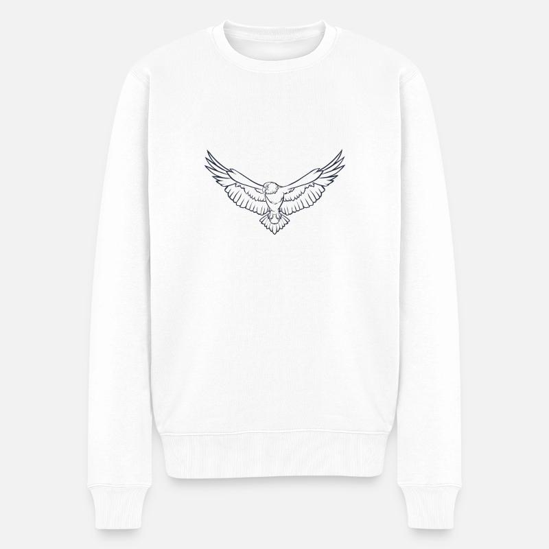 Adler - Männer Premium Bio Pullover - Weiß