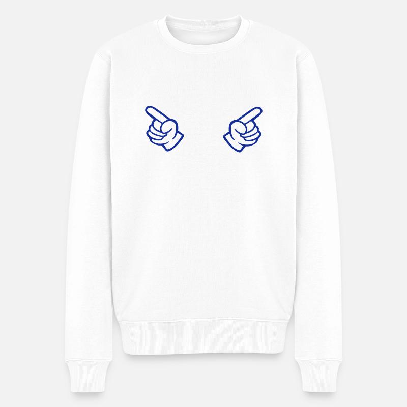 mains - Pull Premium bio Homme - blanc