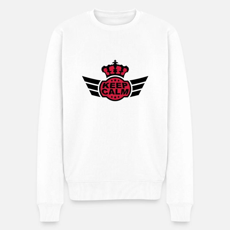 Keep Calm - Pull Premium bio Homme - blanc