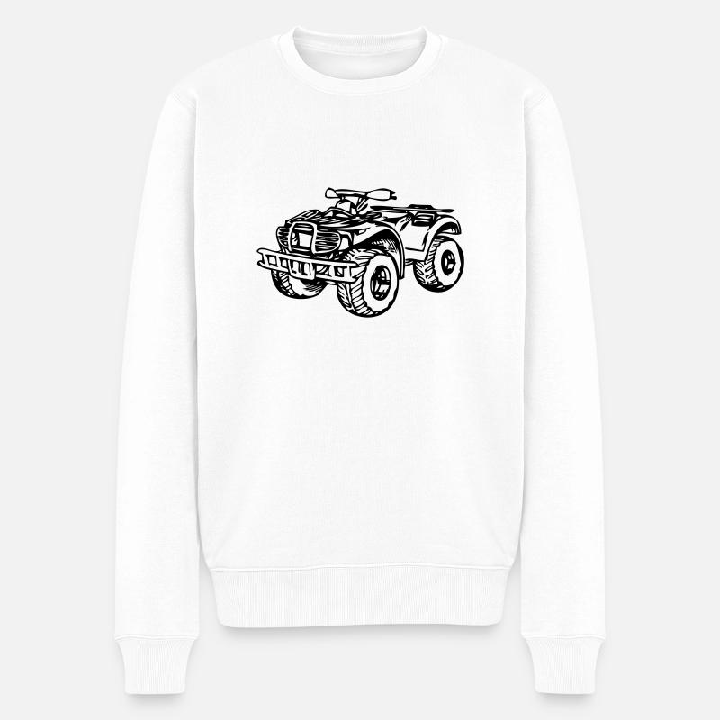 quad_116 - Männer Premium Bio Pullover - Weiß