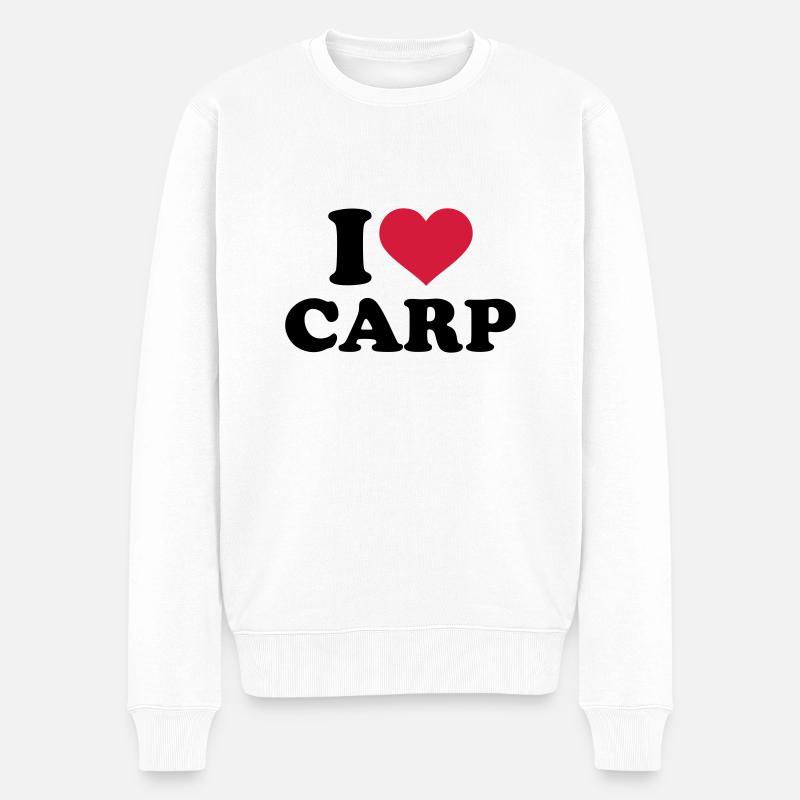 Karpfen - Männer Premium Bio Pullover - Weiß