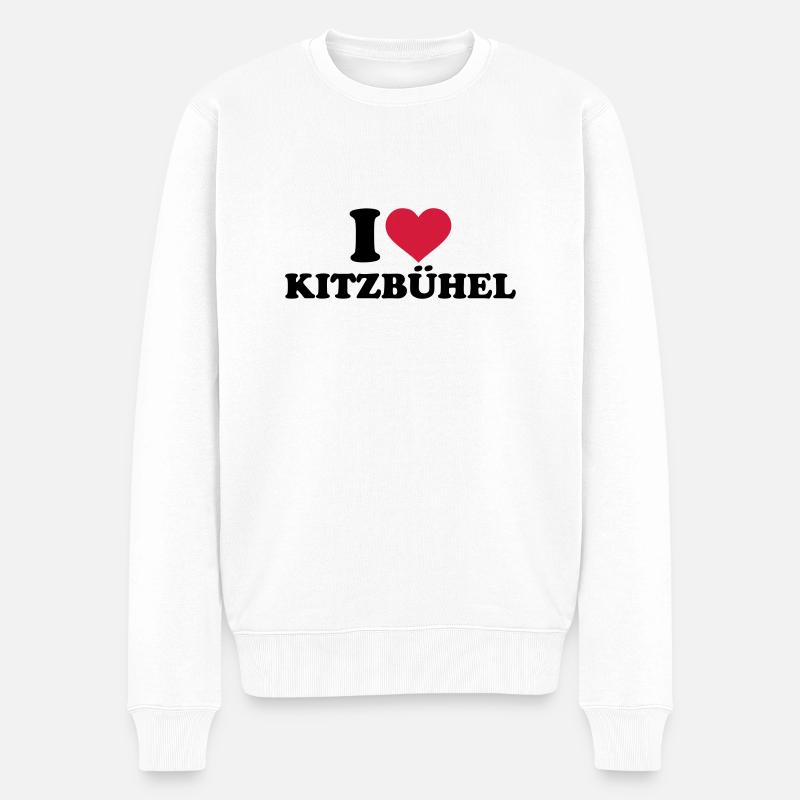 I love Kitzbühel - Pull Premium bio Homme - blanc