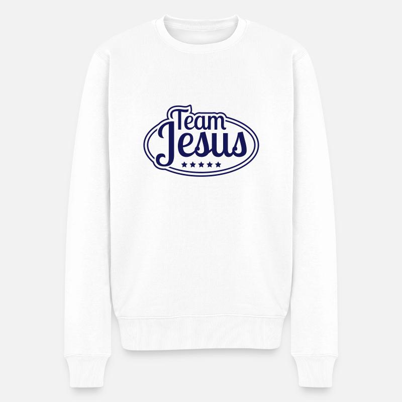 team_jesus_ga1 - Männer Premium Bio Pullover - Weiß
