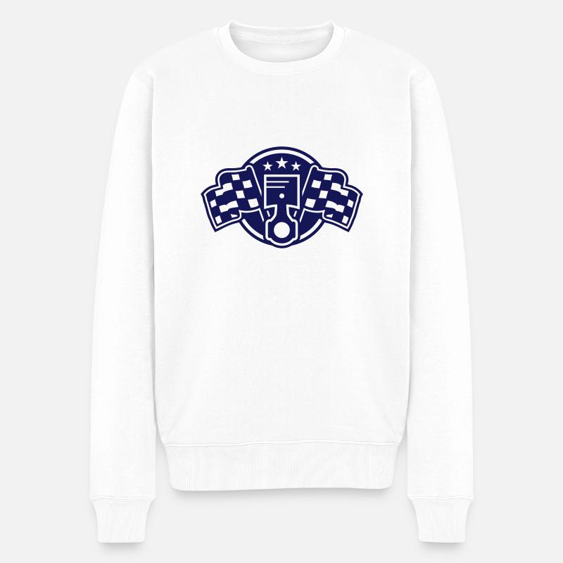 Racing Emblem 01 - Männer Premium Bio Pullover - Weiß