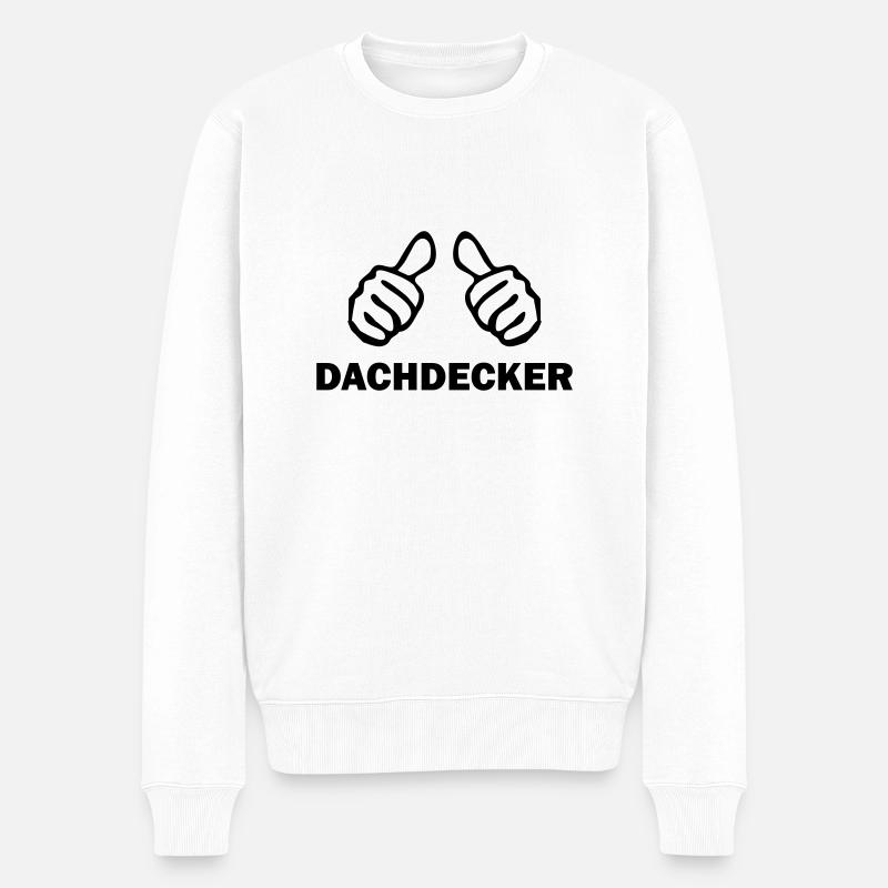 dachdecker - Männer Premium Bio Pullover - Weiß