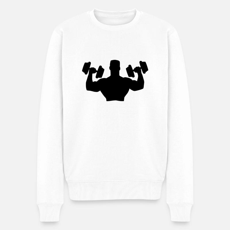 Muscle Man Training - Männer Premium Bio Pullover - Weiß