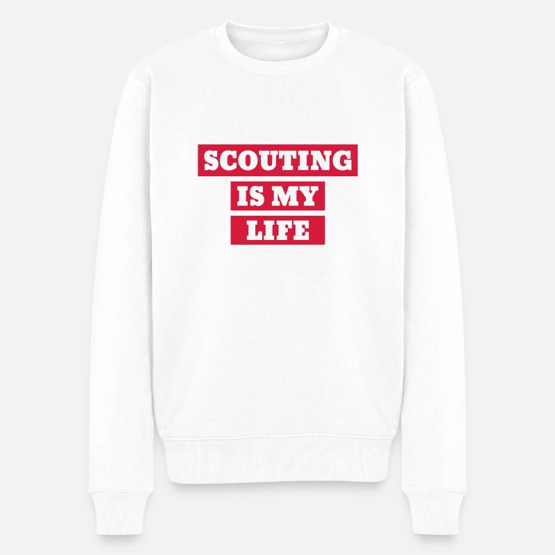 Scout / Scouting / Pfadfinder / Pfadfinderin - Männer Premium Bio Pullover - Weiß
