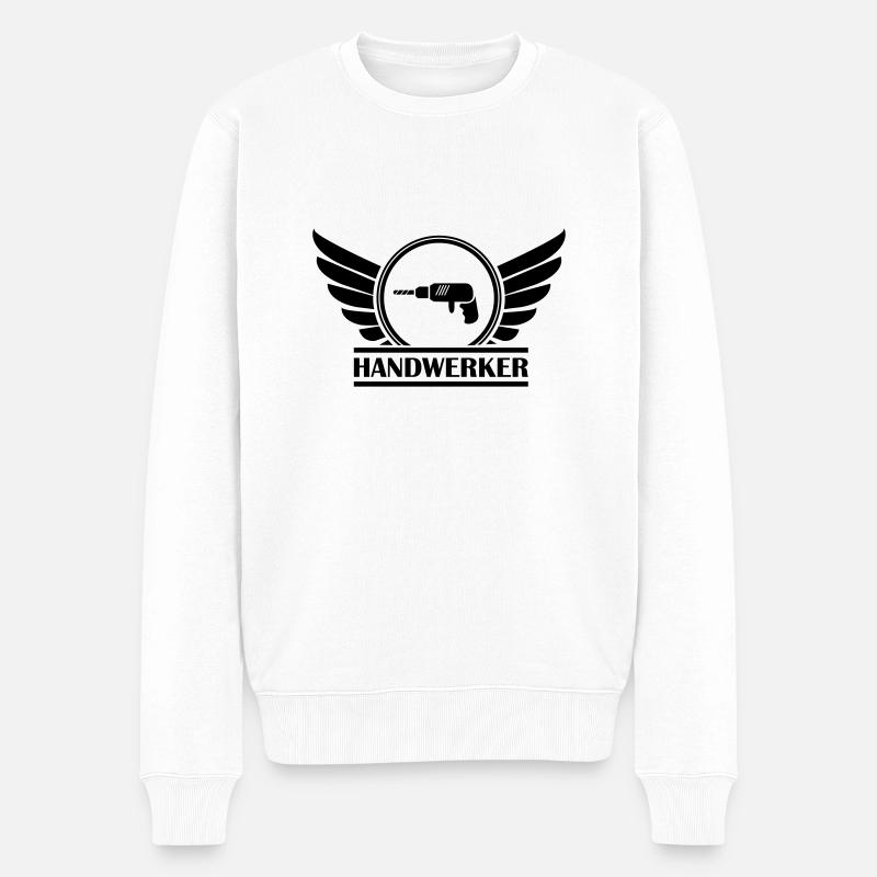 handwerker_01 - Männer Premium Bio Pullover - Weiß