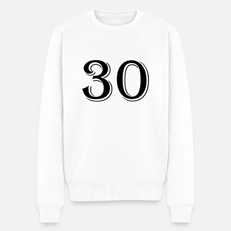 30 - Männer Premium Bio Pullover - Weiß