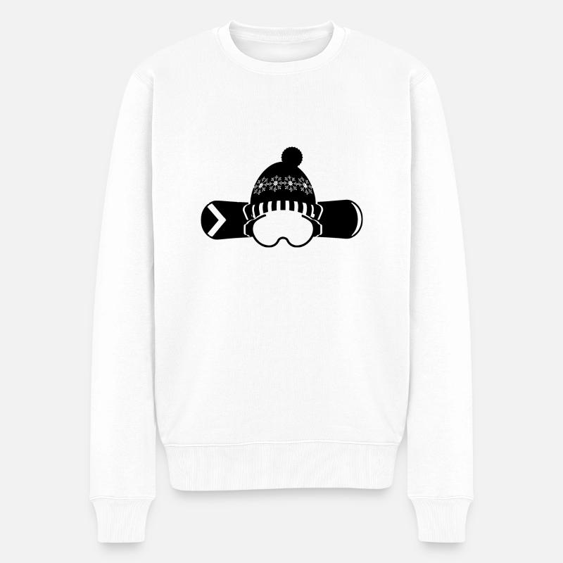 Snowboard Snowboarder - Männer Premium Bio Pullover - Weiß