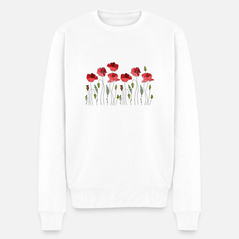 Blumen - Männer Premium Bio Pullover - Weiß