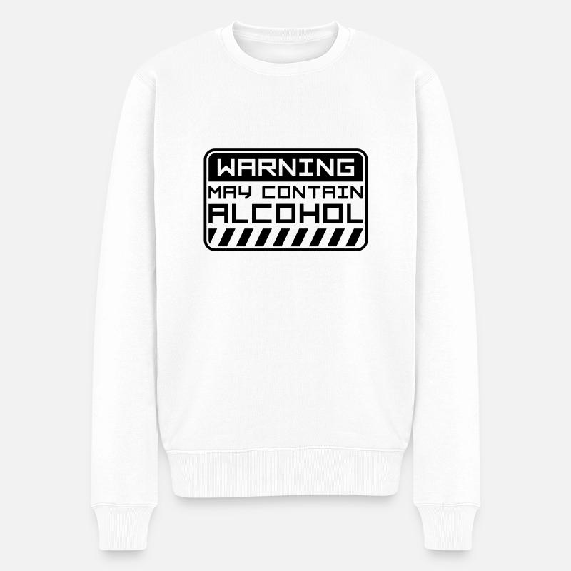 Peut contenir de l’alcool Avertissement - Pull Premium bio Homme - blanc