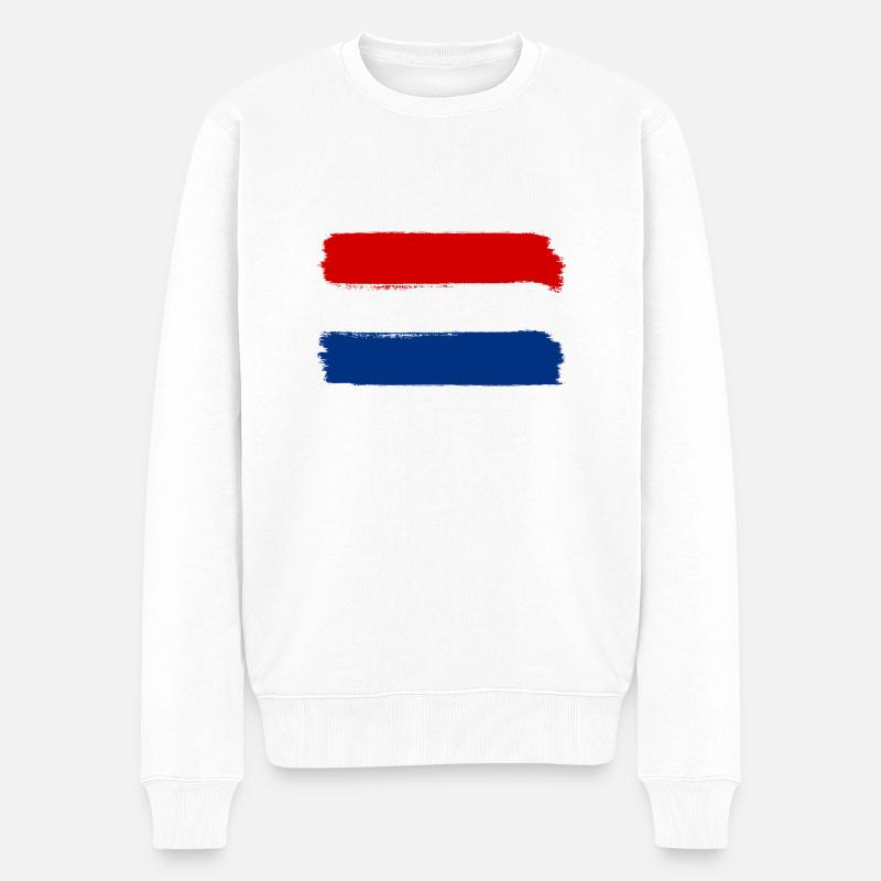 Holland Flagge used look - Männer Premium Bio Pullover - Weiß