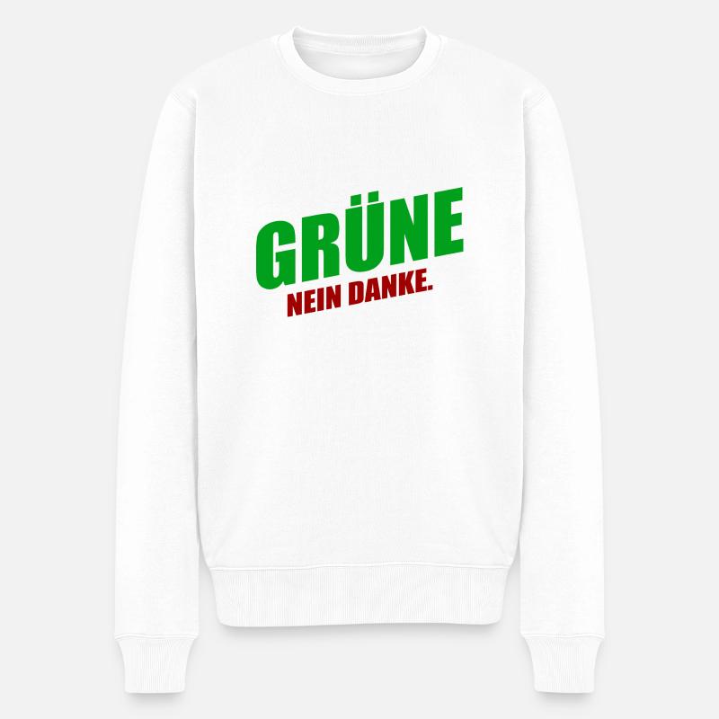 Grüne nein danke - Männer Premium Bio Pullover - Weiß