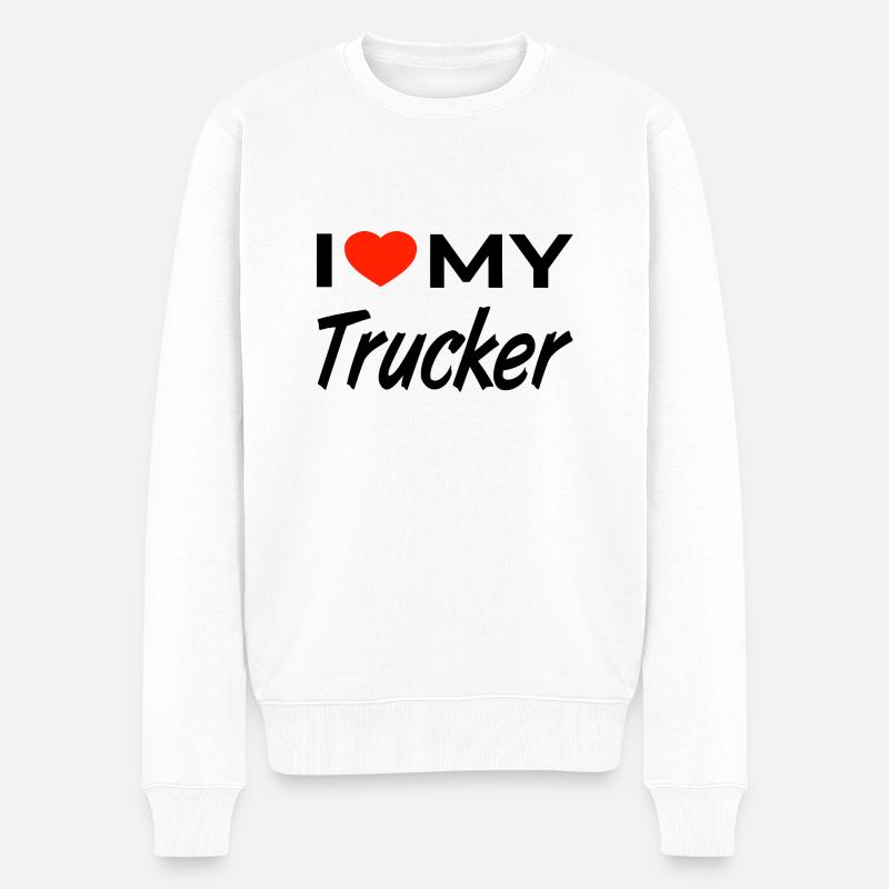 Trucker - Männer Premium Bio Pullover - Weiß