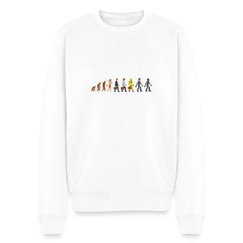 Evolution unsere ferne Zukunft - Männer Premium Bio Pullover - Weiß - Vorne - Thijin (182cm)