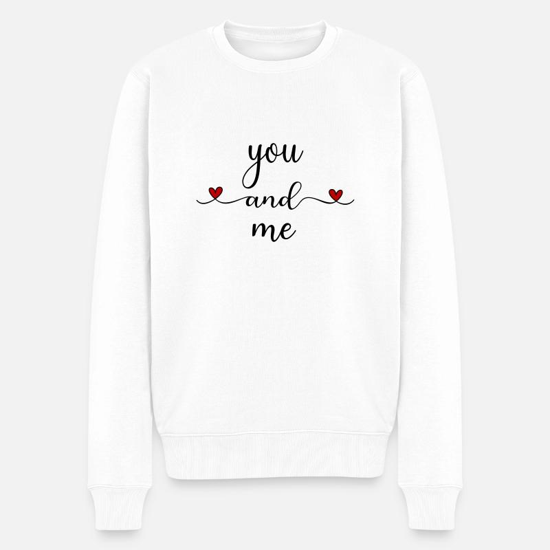 Du und ich - Männer Premium Bio Pullover - Weiß