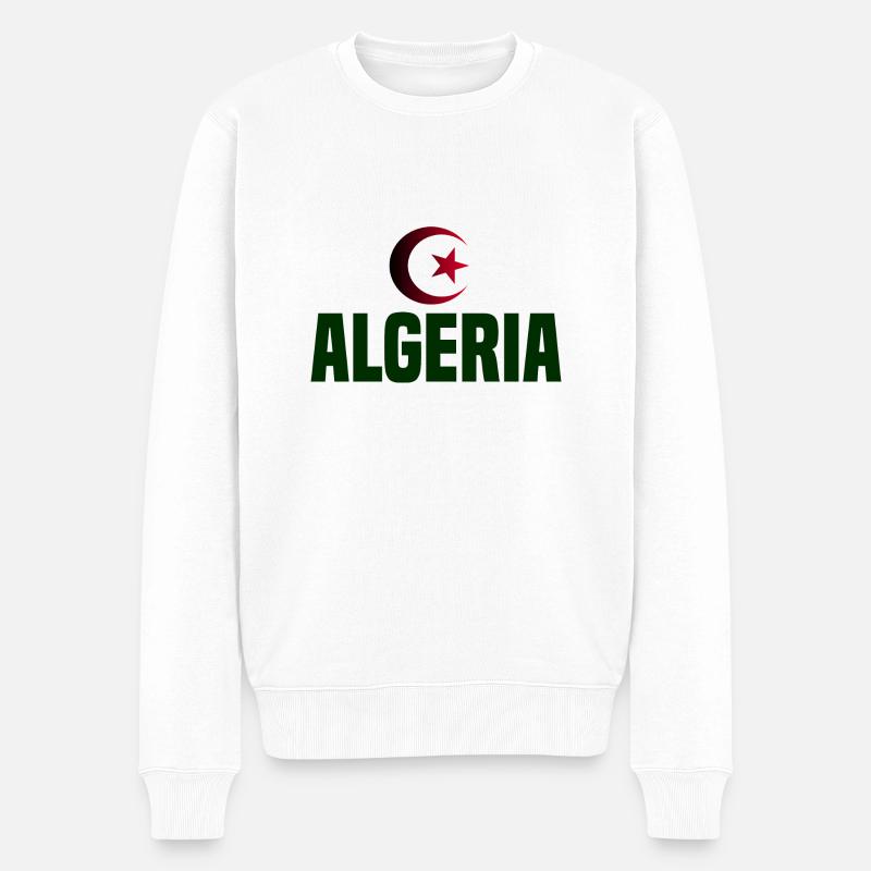 Grünes Algerien - Männer Premium Bio Pullover - Weiß