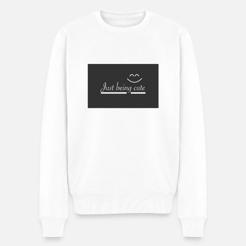 Just Being Cute - Männer Premium Bio Pullover - Weiß
