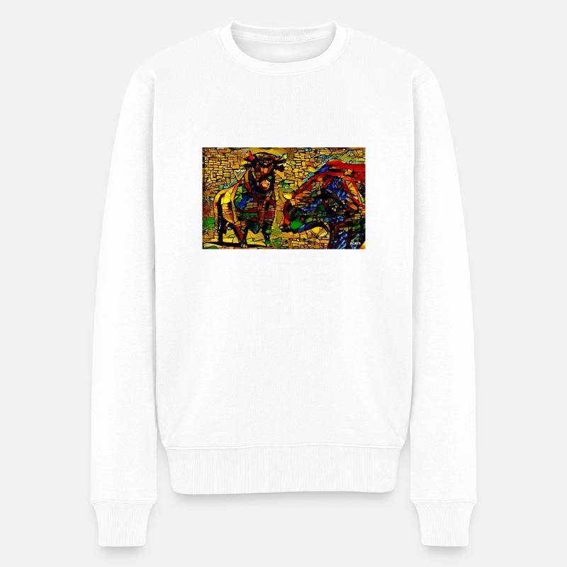 bulle & bär II - Männer Premium Bio Pullover - Weiß