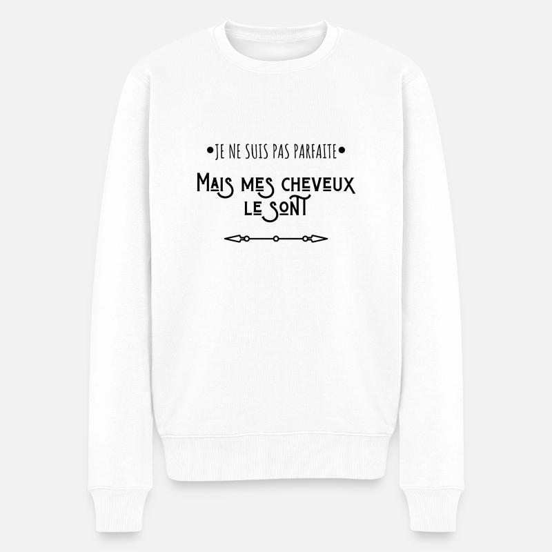 Je ne suis pas parfaite mes cheveux le sont - Pull Premium bio Homme - blanc