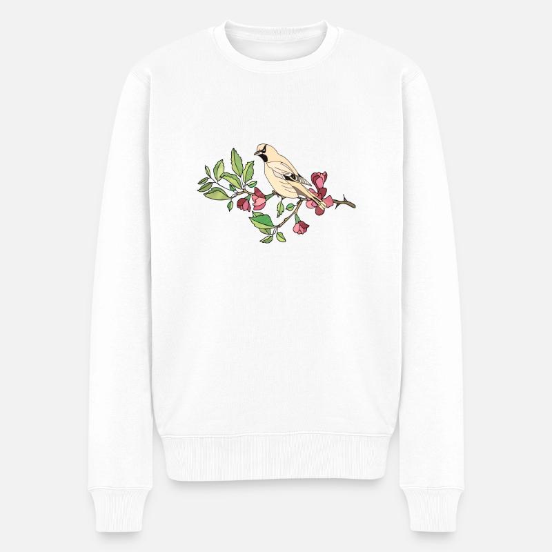 Vogel - Männer Premium Bio Pullover - Weiß