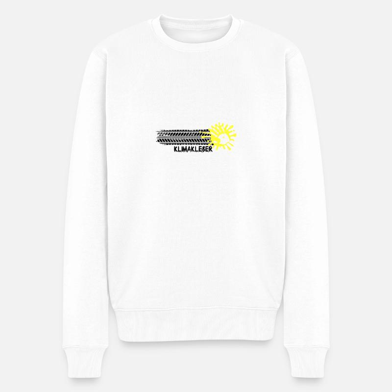 Klimakleber Climate CO2 Umweltschutz - Männer Premium Bio Pullover - Weiß