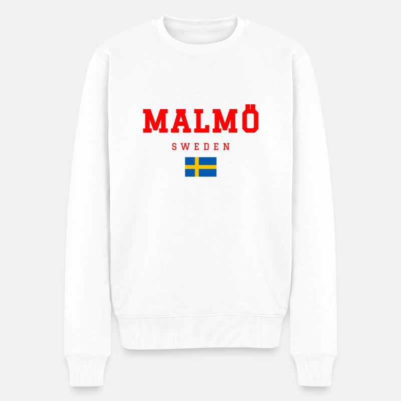 Malmö, Suède - Pull Premium bio Homme - blanc
