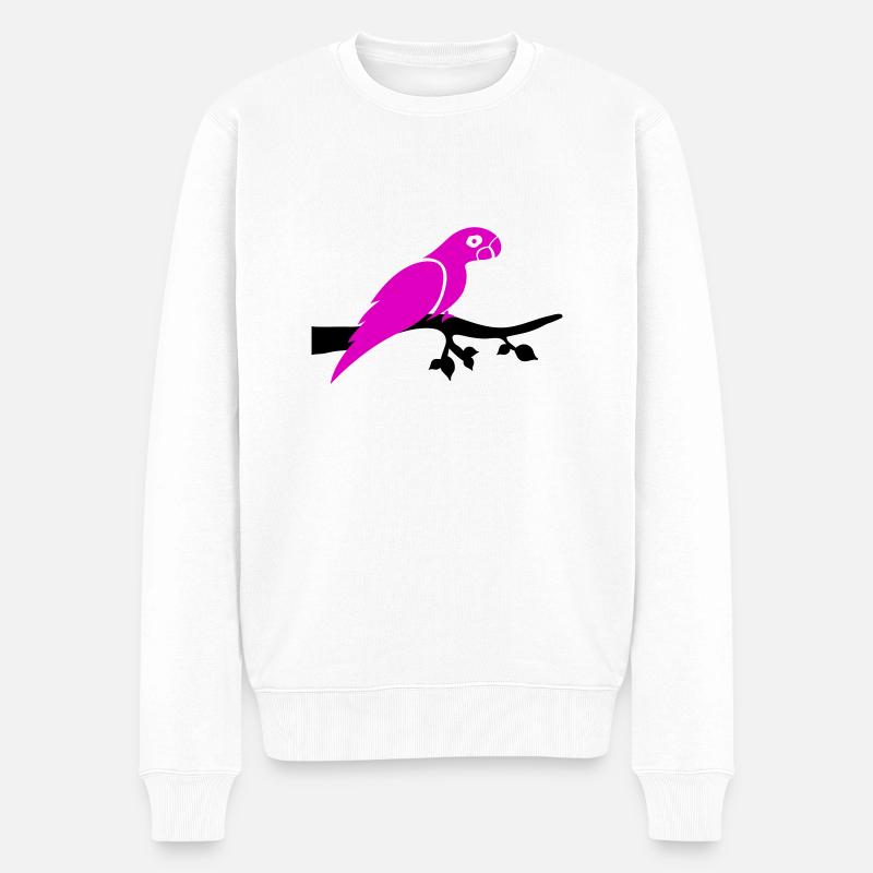 papagei ast - Männer Premium Bio Pullover - Weiß