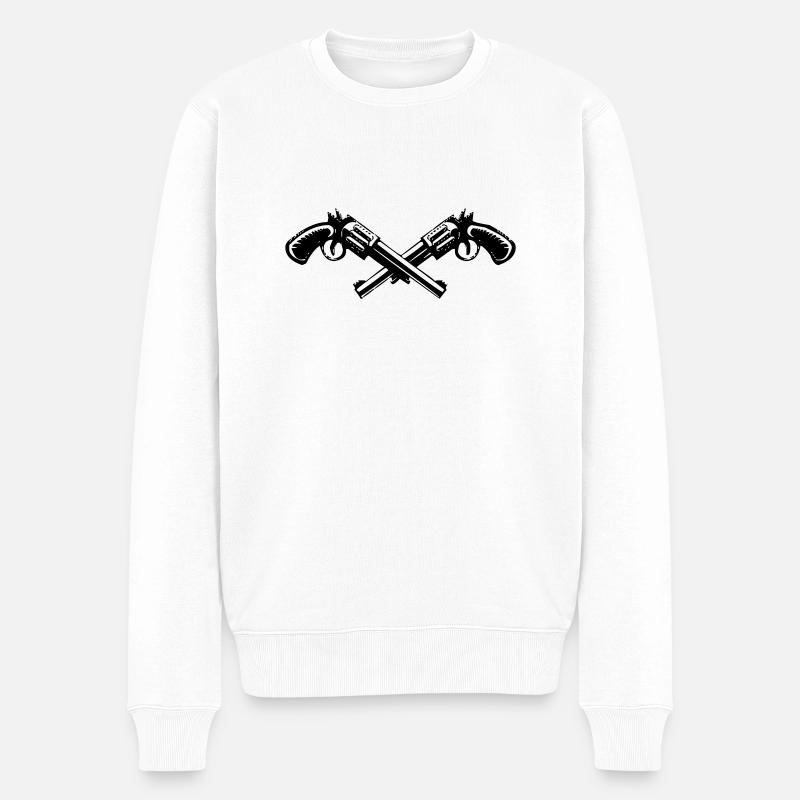 guns - Männer Premium Bio Pullover - Weiß