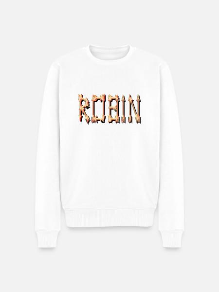 robin2 - Männer Premium Bio Pullover - Weiß