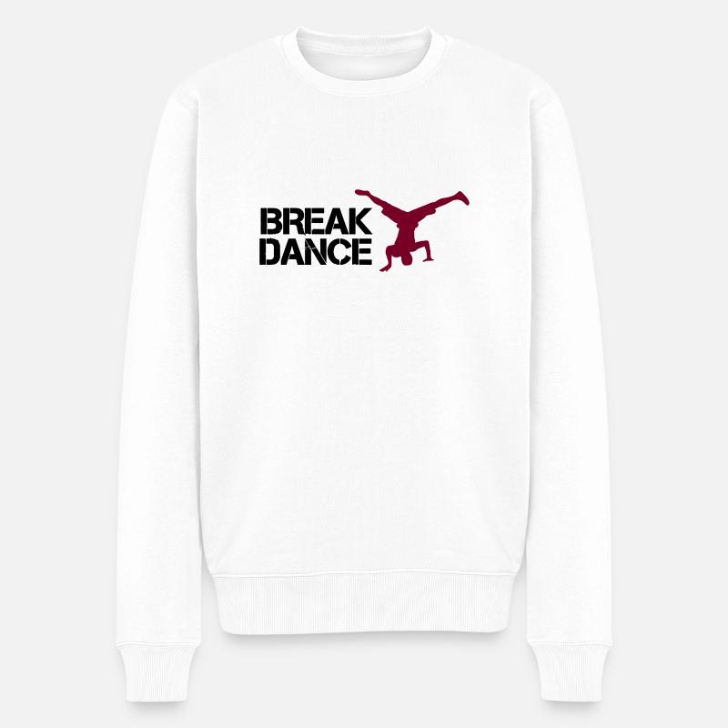 Break dance - Pull Premium bio Homme - blanc