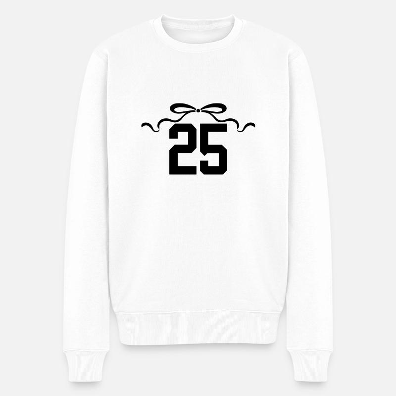 Numéro 25 noeud - 25e anniversaire - Pull Premium bio Homme - blanc