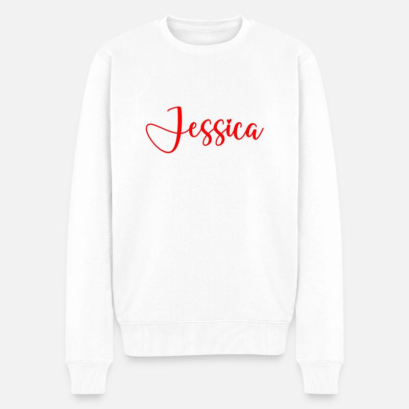 jessica - Männer Premium Bio Pullover - Weiß