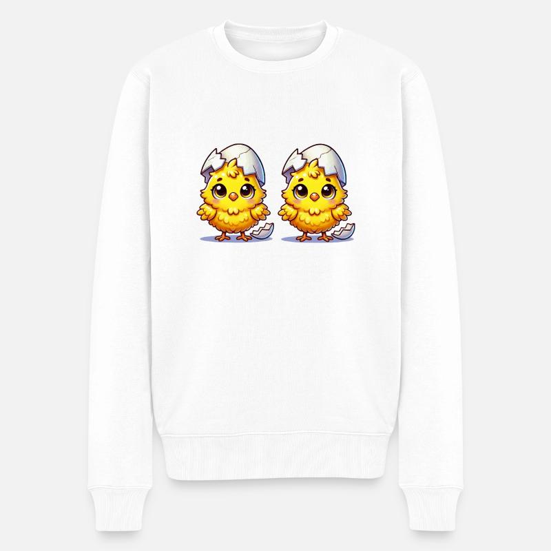 kuecken comic 2 - Männer Premium Bio Pullover - Weiß