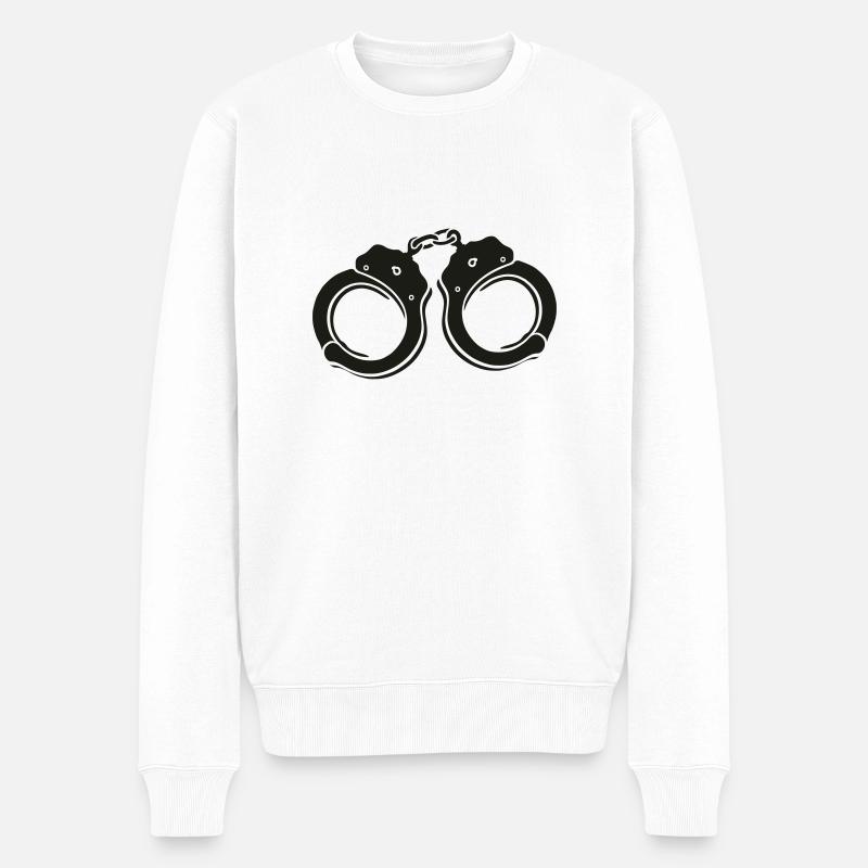 handschellen - Männer Premium Bio Pullover - Weiß
